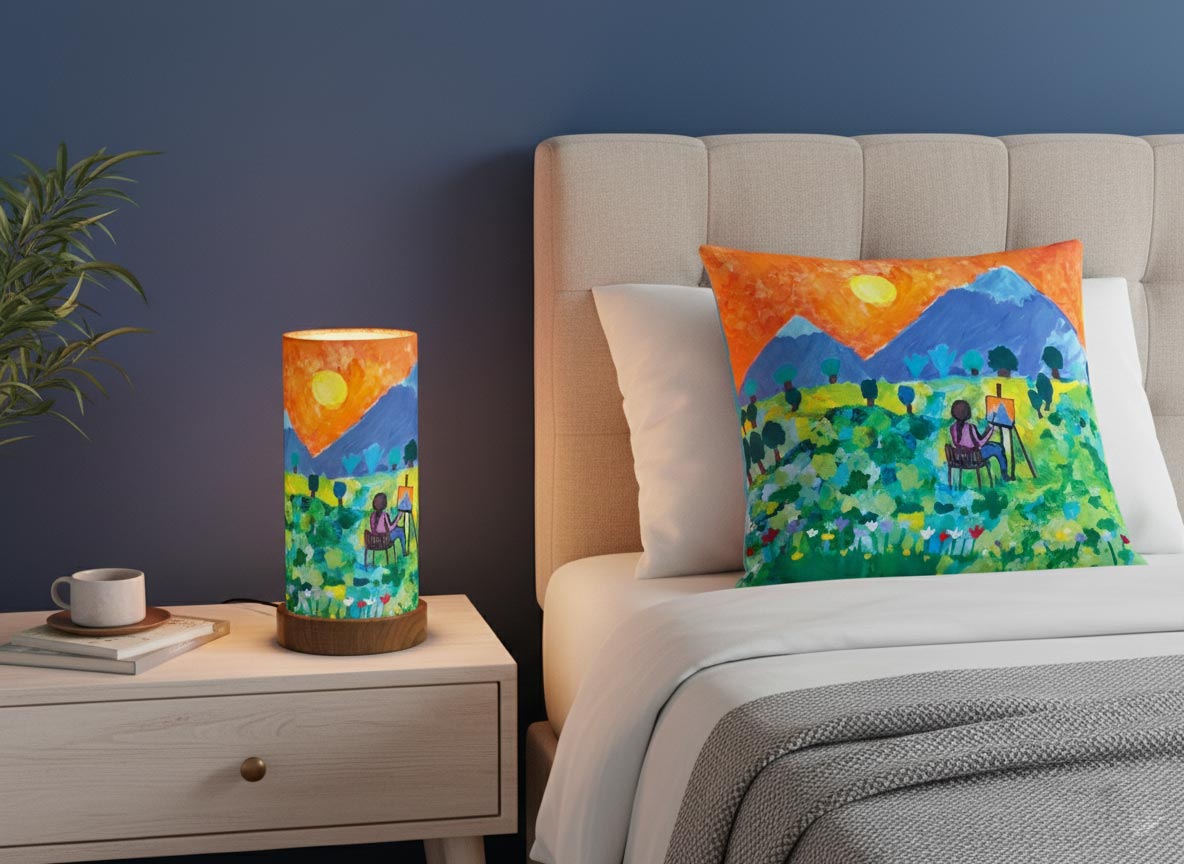 Lamp and Pillowcases "Milena"