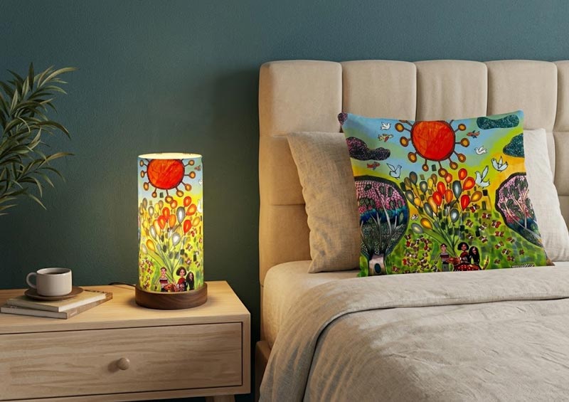 Lamp and Pillowcases "Viktoria"