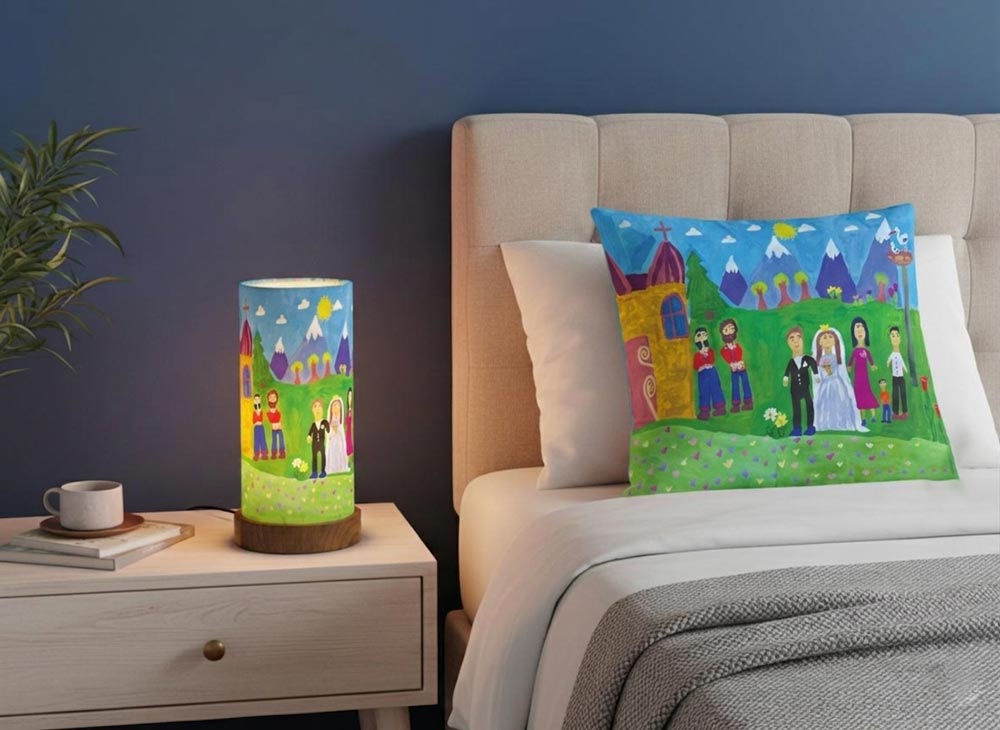 Lamp and Pillowcases "Alvard"